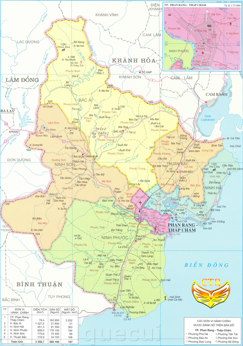 bản đồ tỉnh ninh thuận